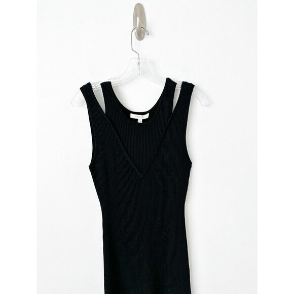 NWT Anthropologie Favorite Daughter Gemini Dress M $298 Black Cashmere Blend - Picture 6 of 11